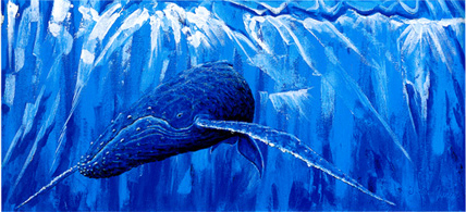 クジラの夢NO.38　油彩／キャンバス／335 x 725